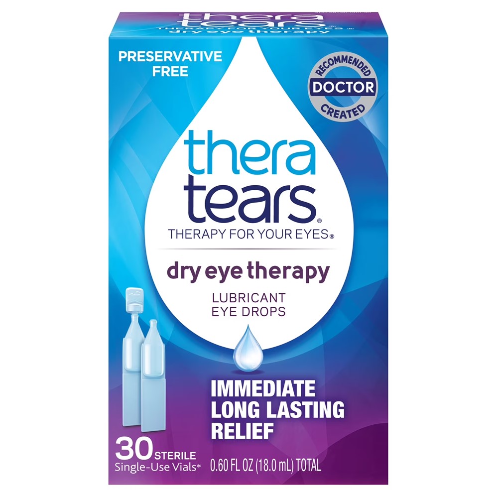 TheraTears Dry Eye Therapy Lubricating Eye Drops Preservative Free Daily Use - 30ct/24pk