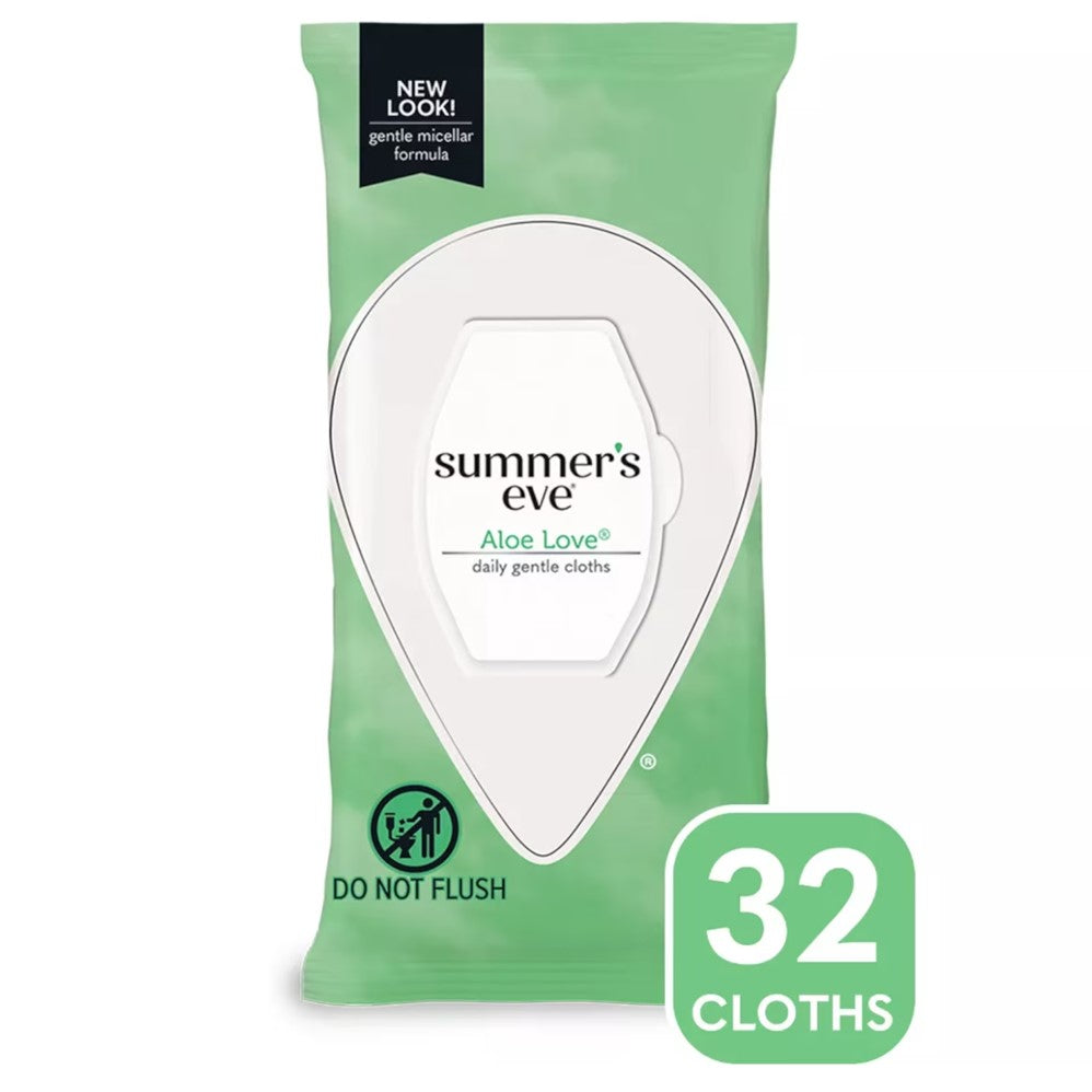 Summer's Eve Cleansing Cloths Aloe Love - 32ct/12pk