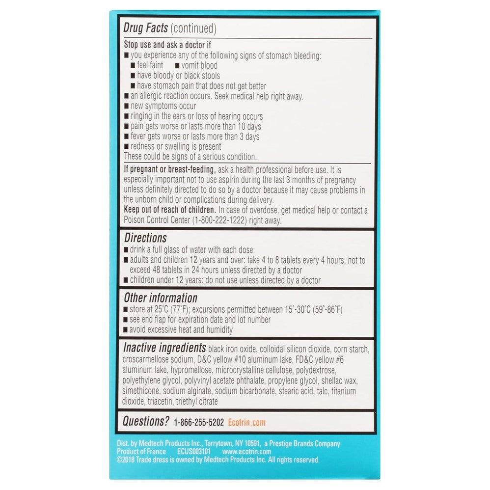 Ecotrin Low Strength 81mg - 365ct/12pk