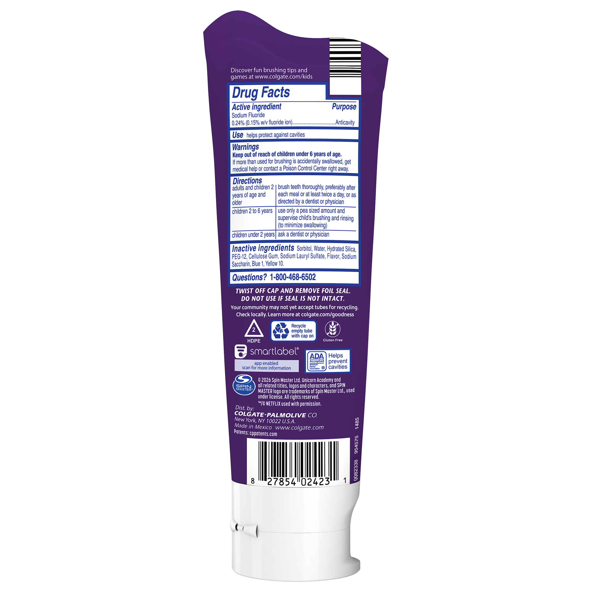 Colgate Kids Unicorn Academy Toothpaste with Fluoride Mild Bubble Fruit Flavor - 4.6oz/12pk