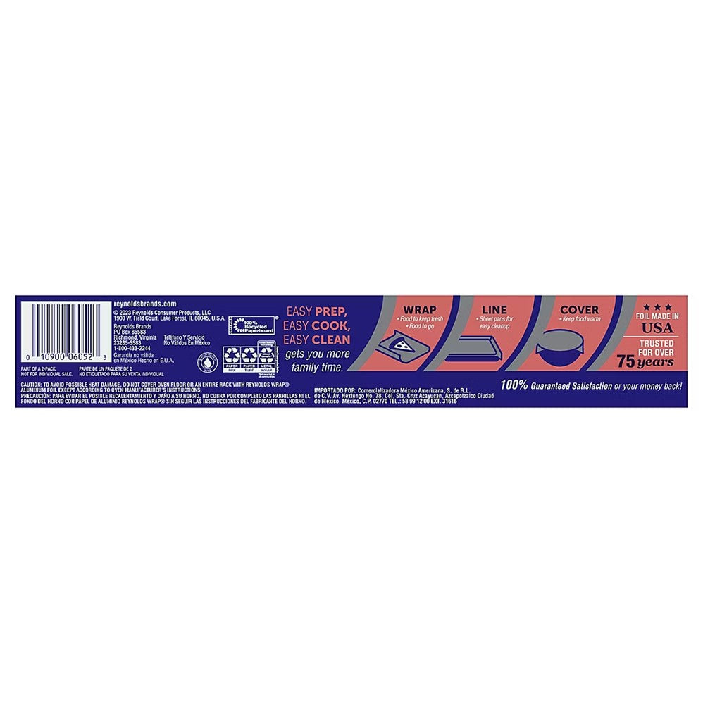 Reynolds Wrap Everyday Aluminum Foil - 250sqft/2pk