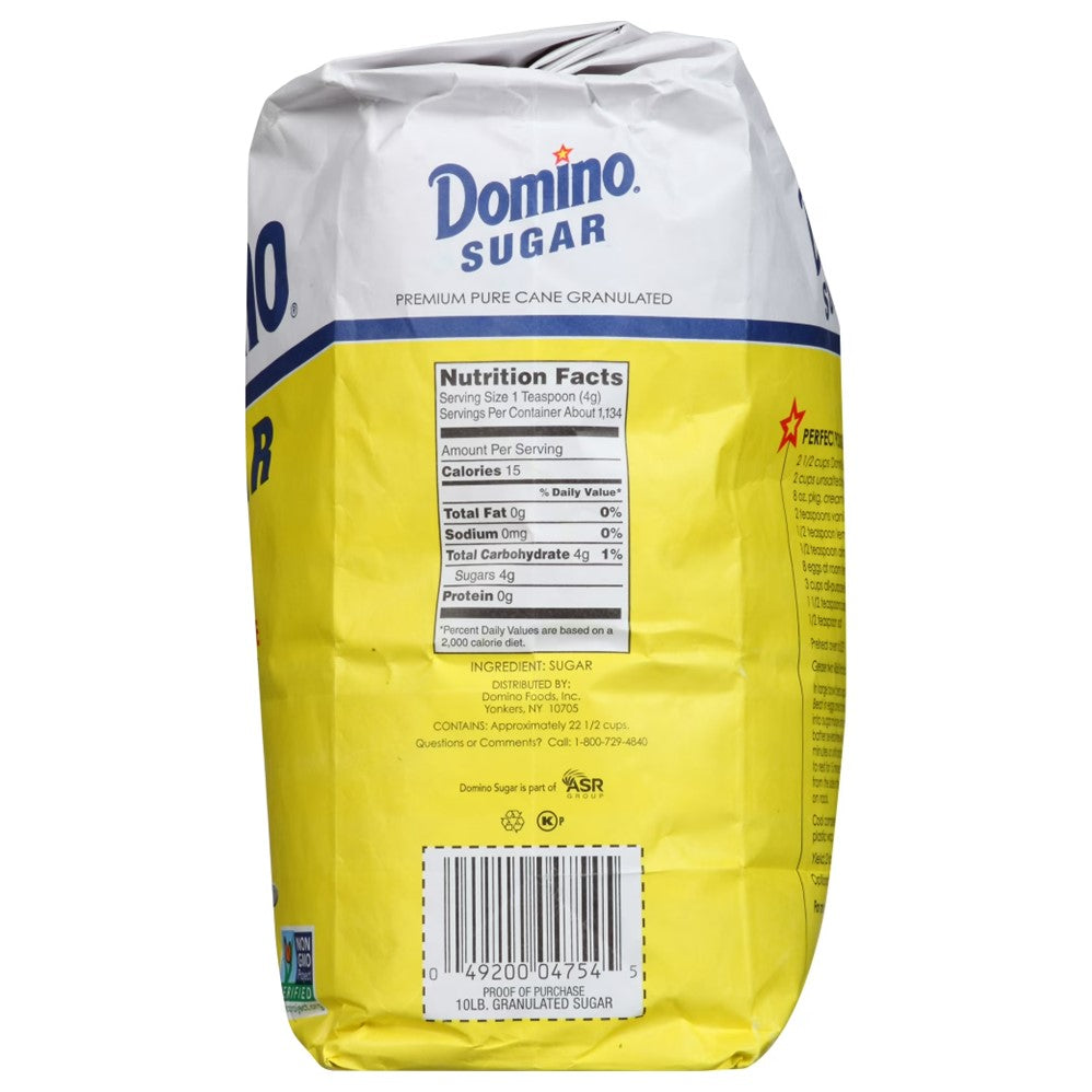 Domino Premium Pure Cane Granulated Sugar - 10lb/4pk