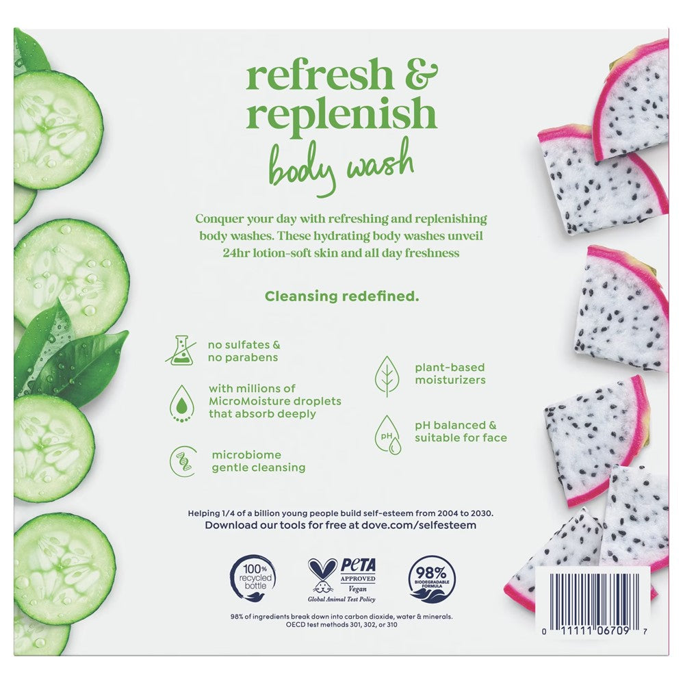 Dove Cucumber+Green Tea and Dragonfruit Body Wash - 30.6oz/2pk