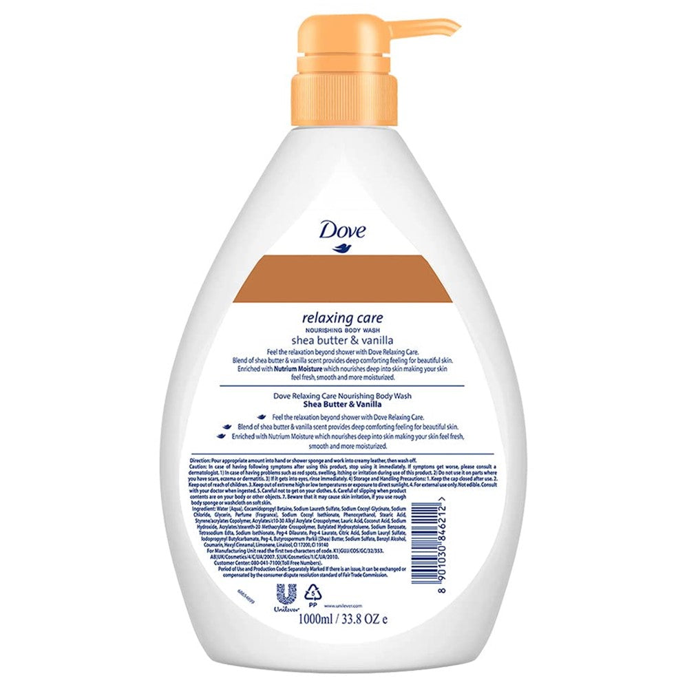 Dove Relaxing Care Nourishing Body Wash Shea Butter & Vanilla - 33.8oz/1L/12pk