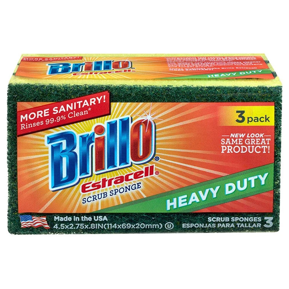 Brillo Estracell Heavy Duty Scrub Sponge - 3ct/8pk