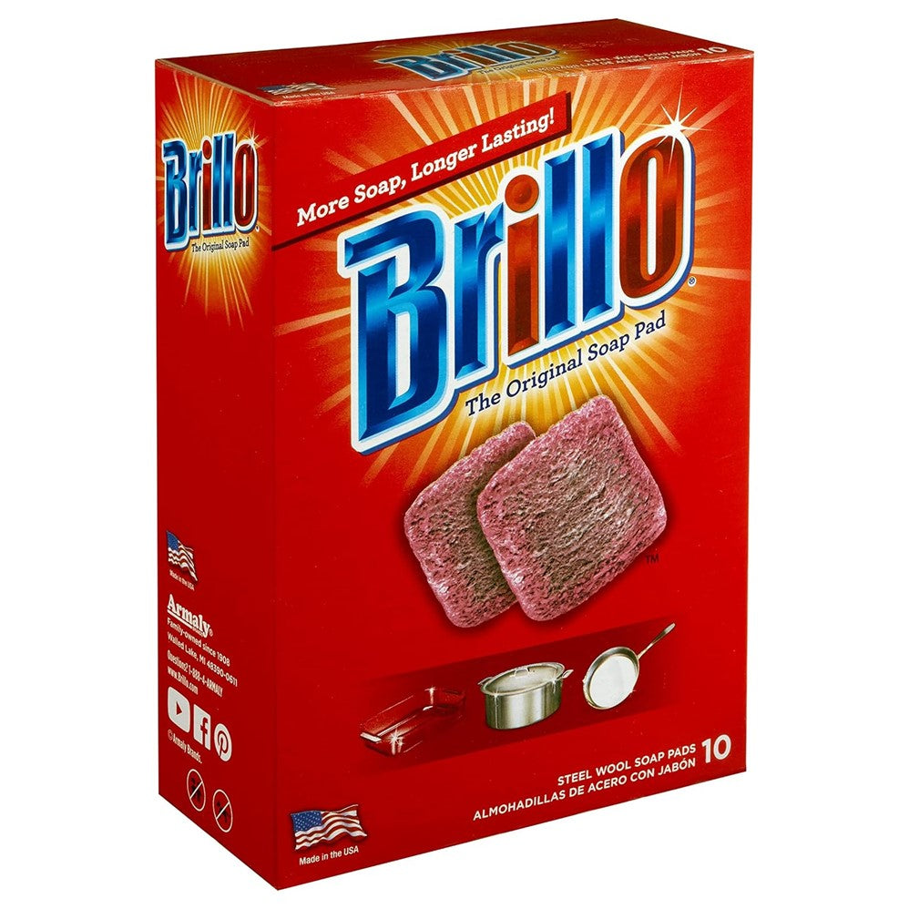 Brillo Steel Wool Soap Pads Red - 10ct/12pk