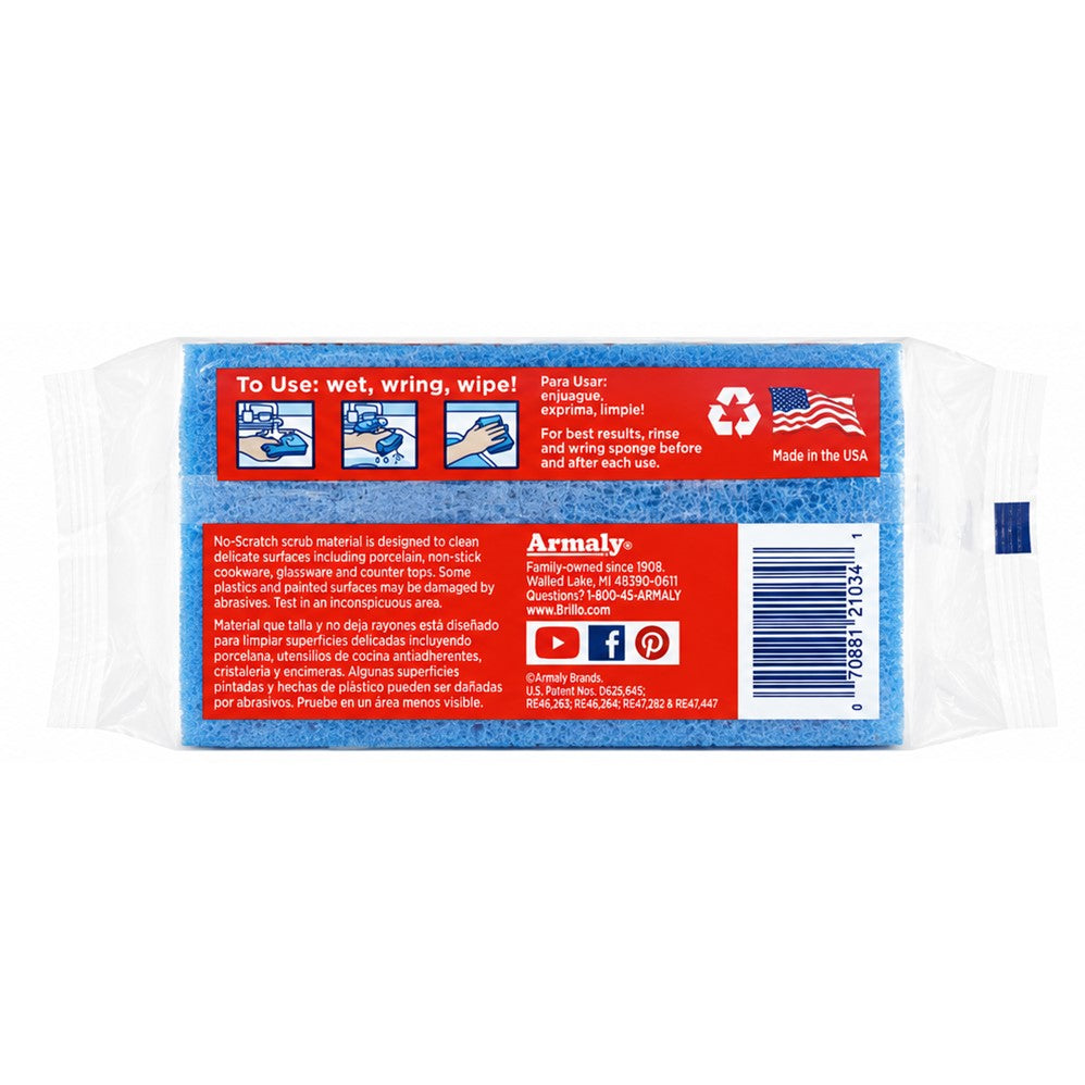 Brillo Estracell No-Scratch Wedge Edge Scrub Sponge - 3ct/8pk