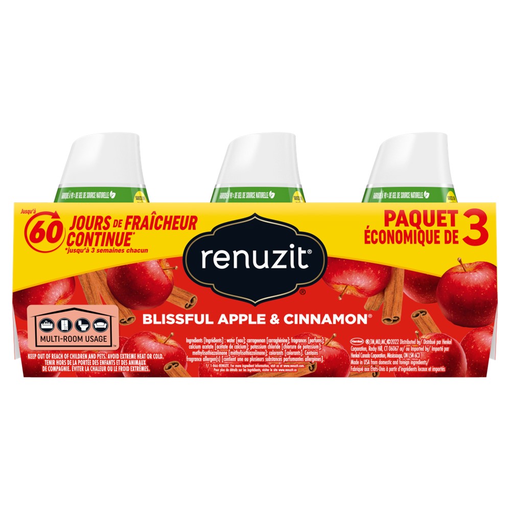 Renuzit Adjustable Air Freshener Blissful Apple Cinnamon - (3x7.0)oz/4pk