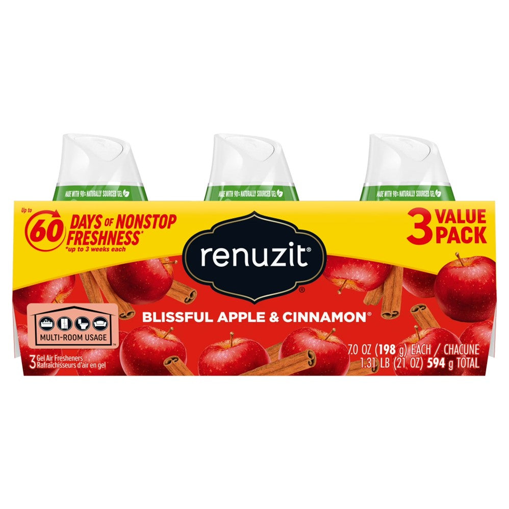 Renuzit Adjustable Air Freshener Blissful Apple Cinnamon - (3x7.0)oz/4pk