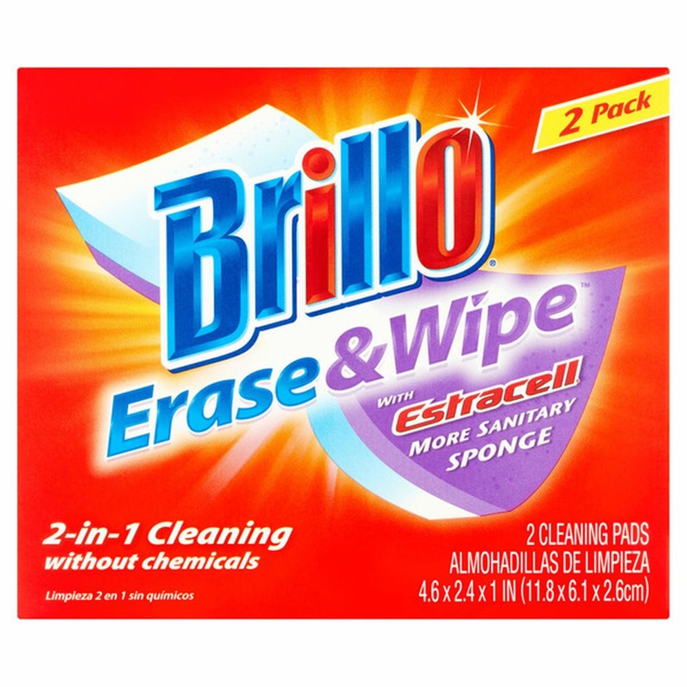 Brillo Erase & Wipe Cleaning Pads - 2ct/12pk