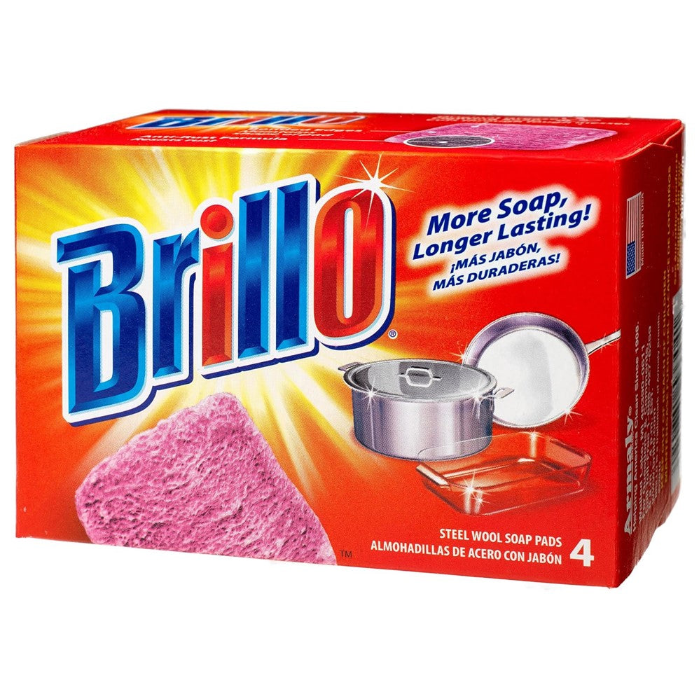 Brillo Steel Wool Soap Pads Red - 4ct/12pk