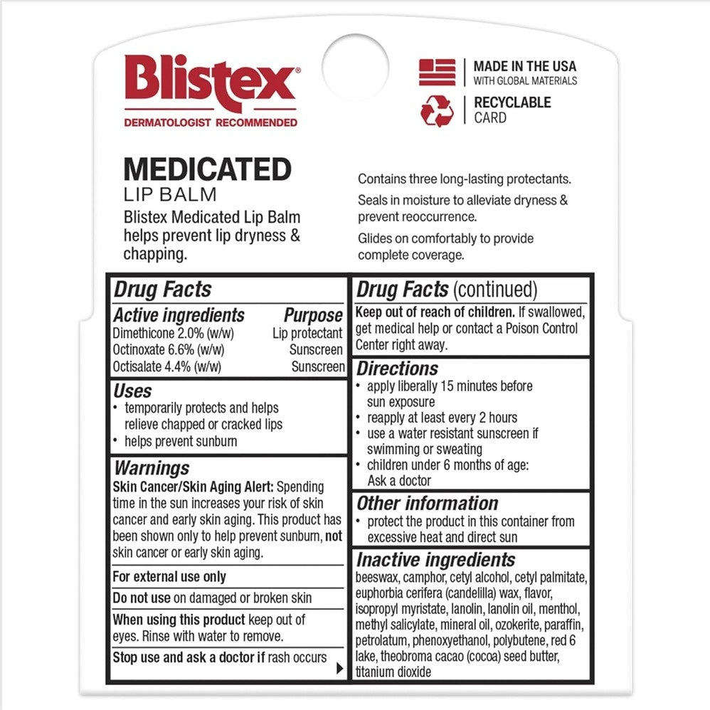 Blistex Medicated Lip Balm Value Pack - .15oz/6pk