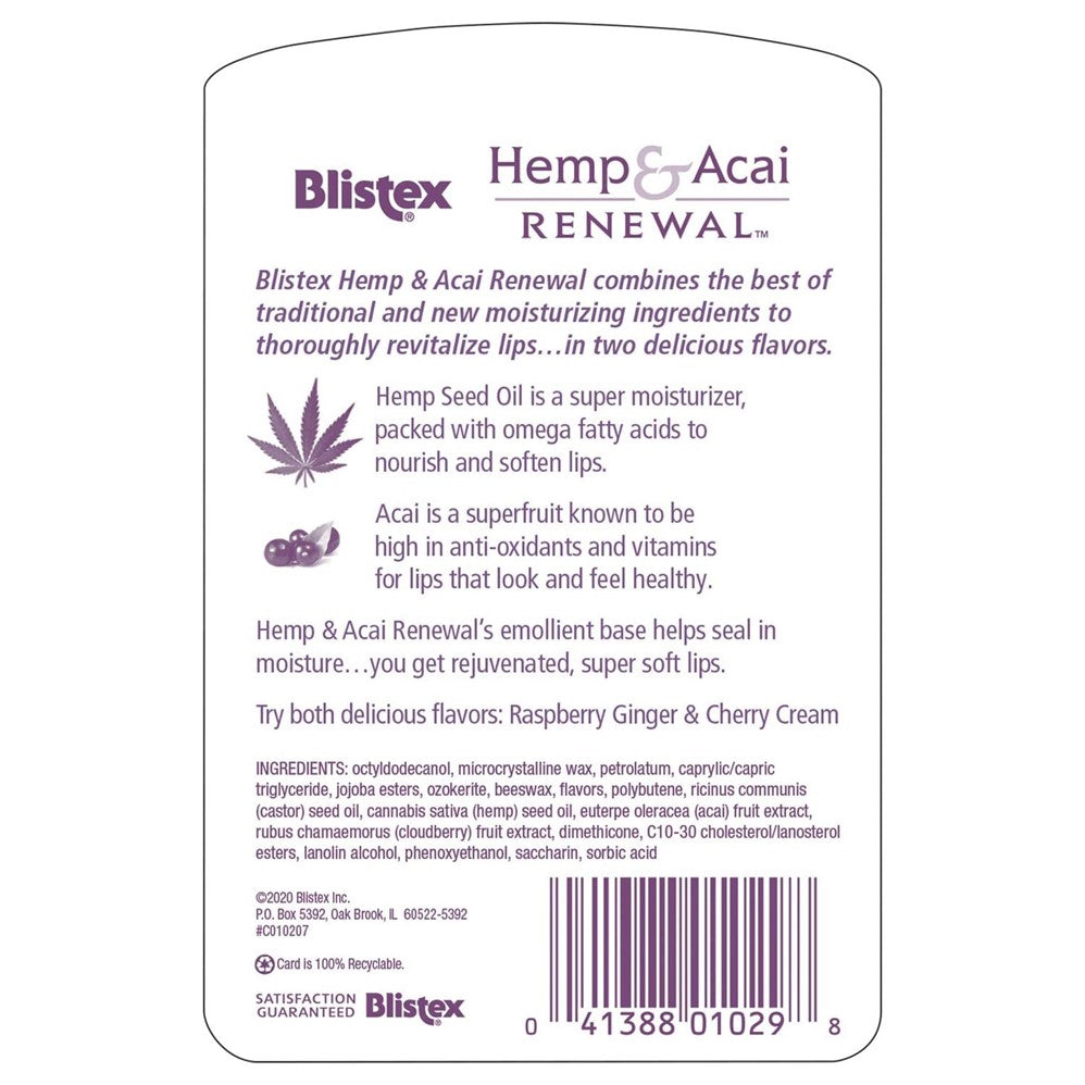 Blistex Hemp & Acai 2 Count - 0.15oz/6pk