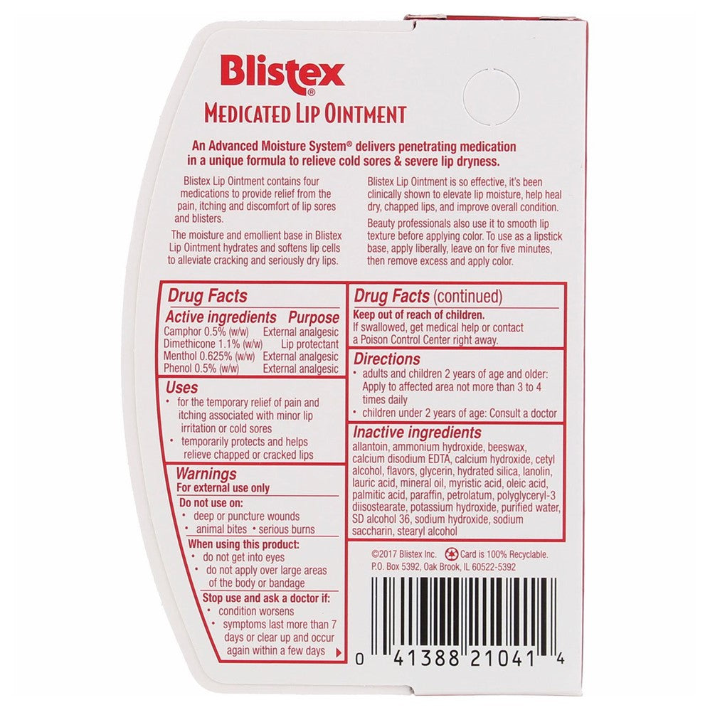 Blistex Medicated Ointment - .35oz/12pk