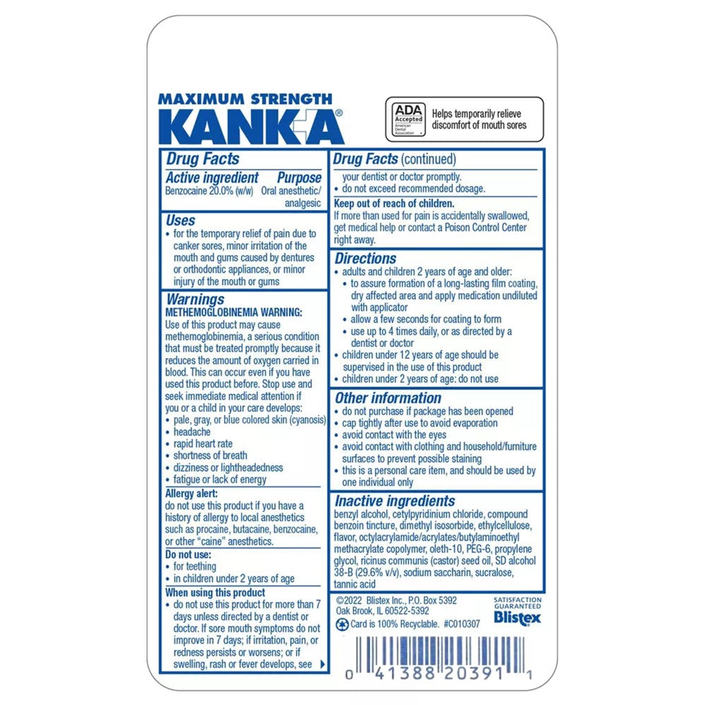 Kank-A Mouth Pain Liquid Professional Strength - 0.33oz/72pk