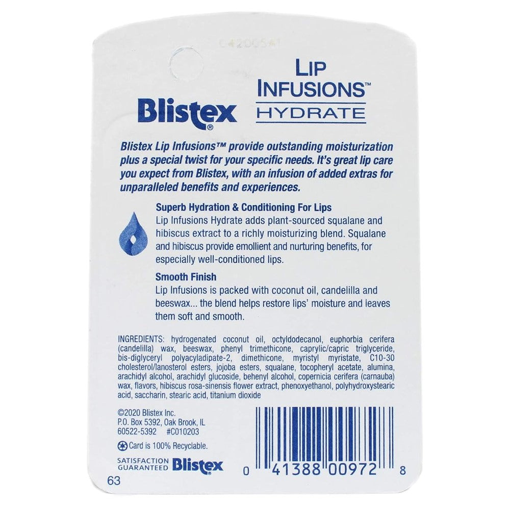 Blistex Lip Infusions Hydrate - 0.13oz/6pk