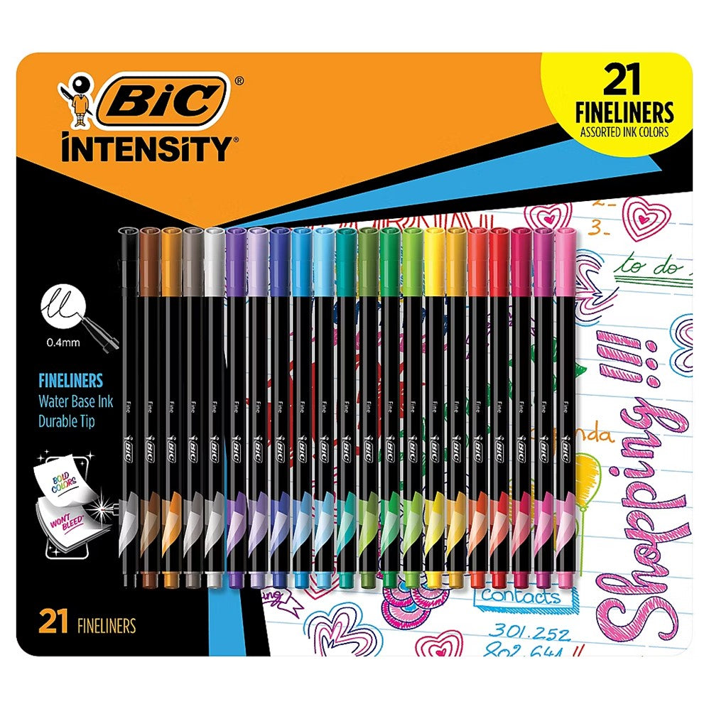 BIC Intensity Fineliner Fine Tip Pens Assorted Colors - 21ct/1pk