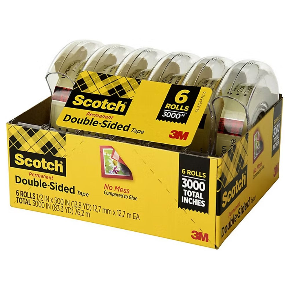 Scotch Double Sided Tape 0.5 x 500in - 6ct/1pk
