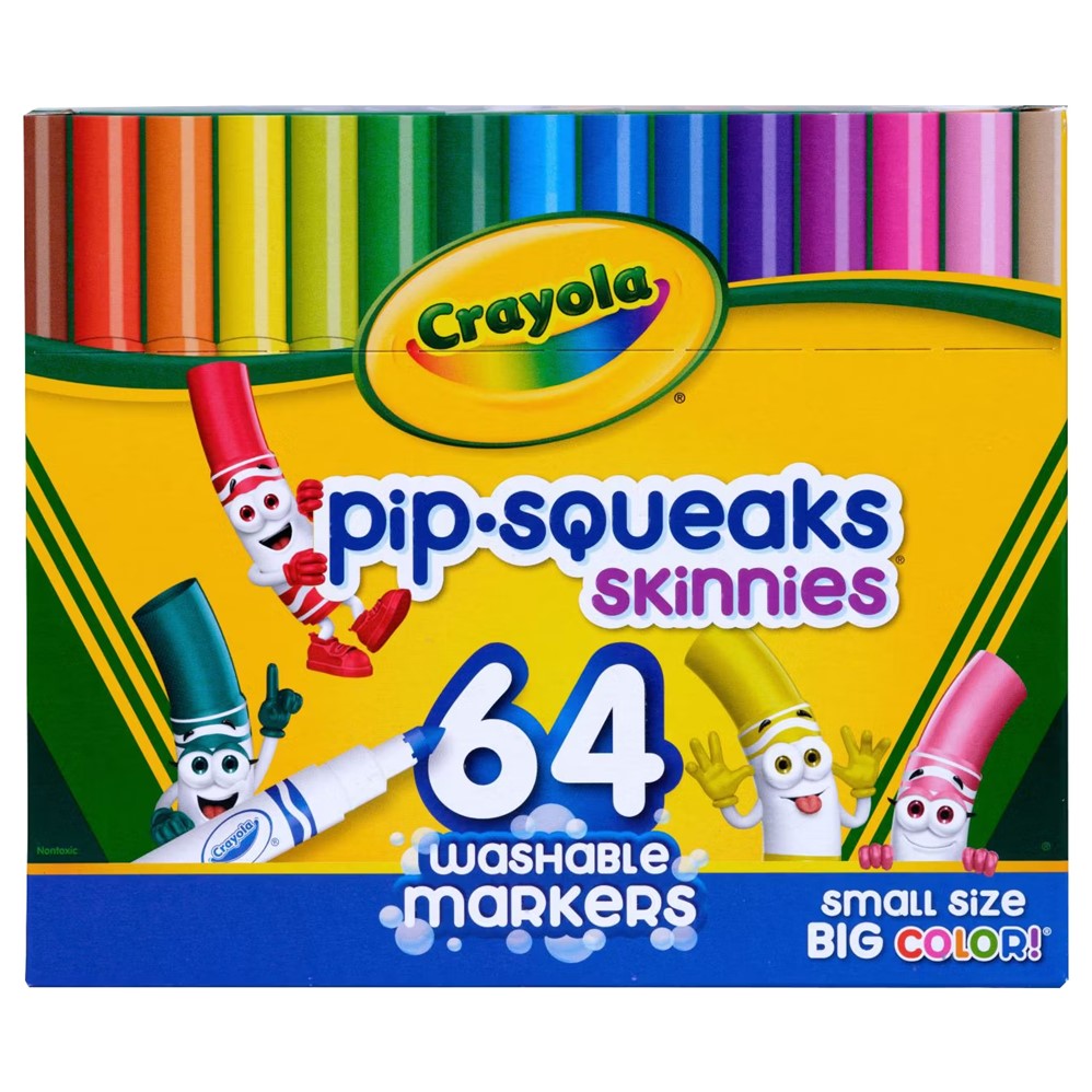 Crayola Washable Pip-Squeaks Skinnies Markers - 64ct/1pk