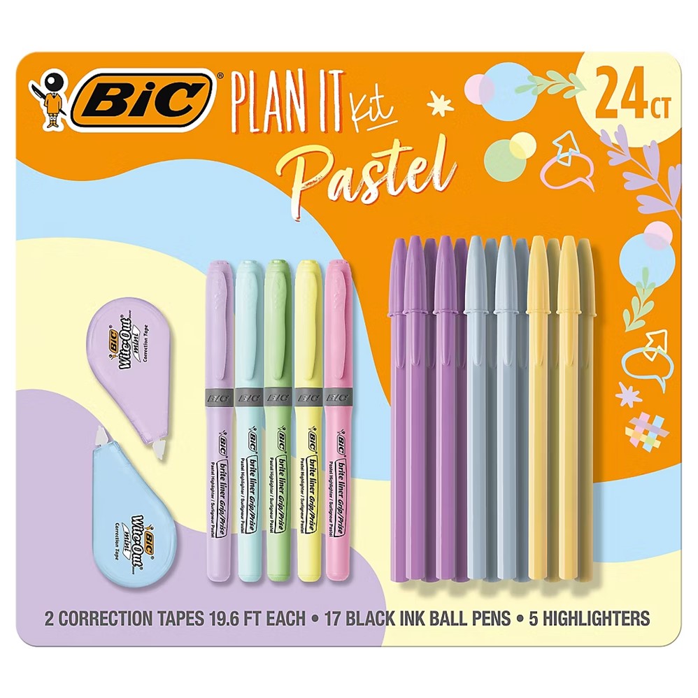 BIC Back to School Plan It Kit Pastel - 24ct/1pk