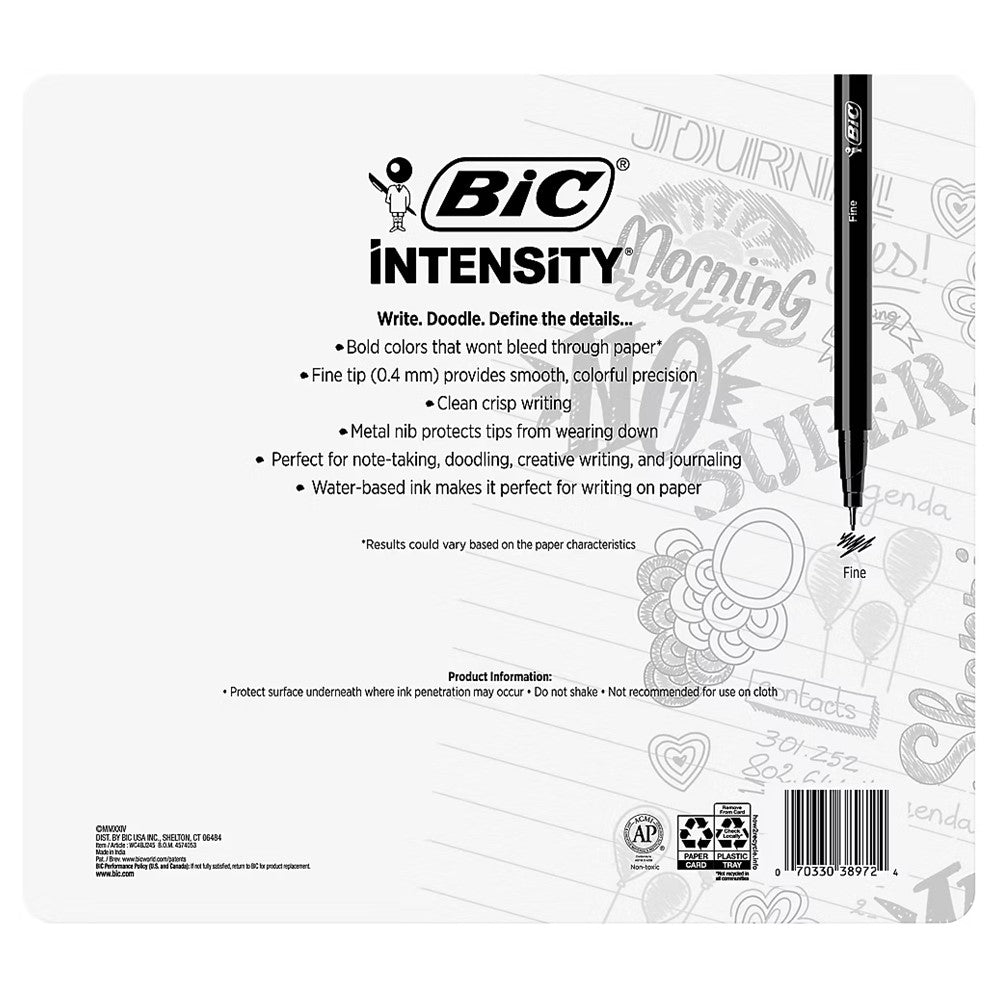 BIC Intensity Fineliner Fine Tip Pens Assorted Colors - 21ct/1pk
