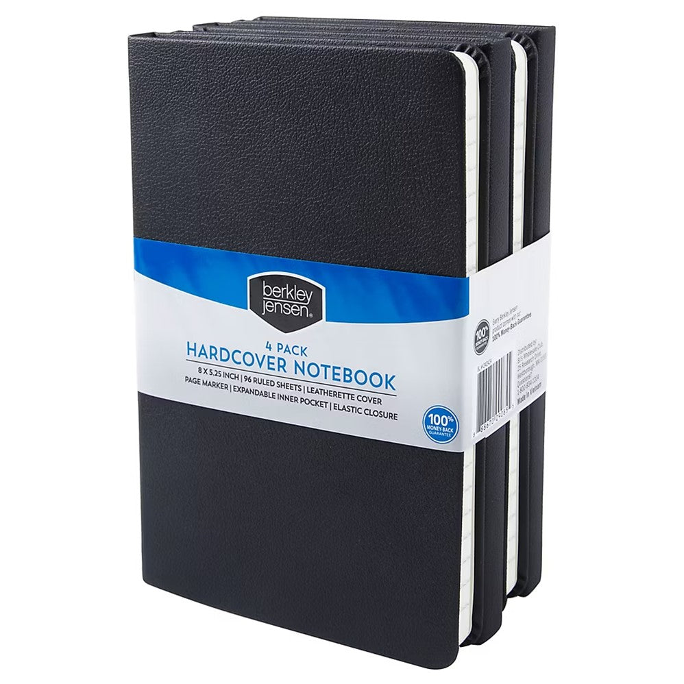 Berkley Jensen Hardcover Lined Journals - 4ct/1pk