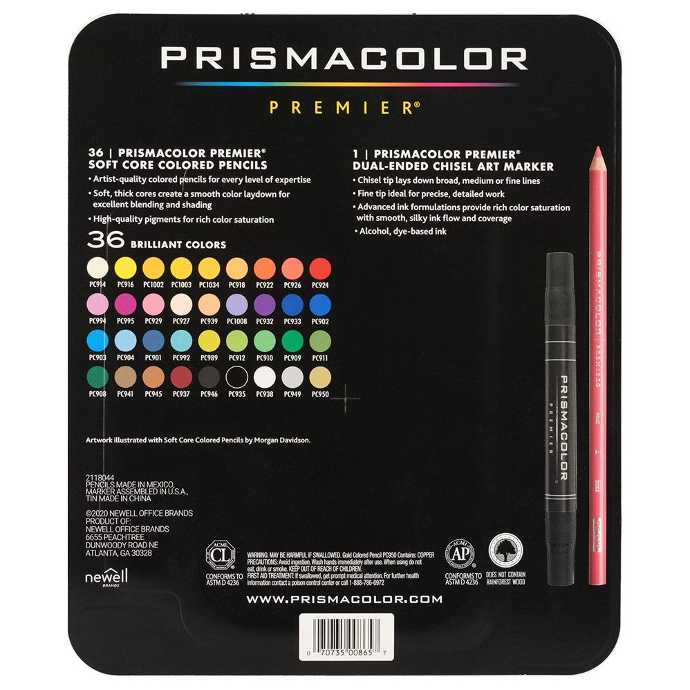Prismacolor Premier Soft Core Colored Pencils Assorted Colors - 37ct/1pk