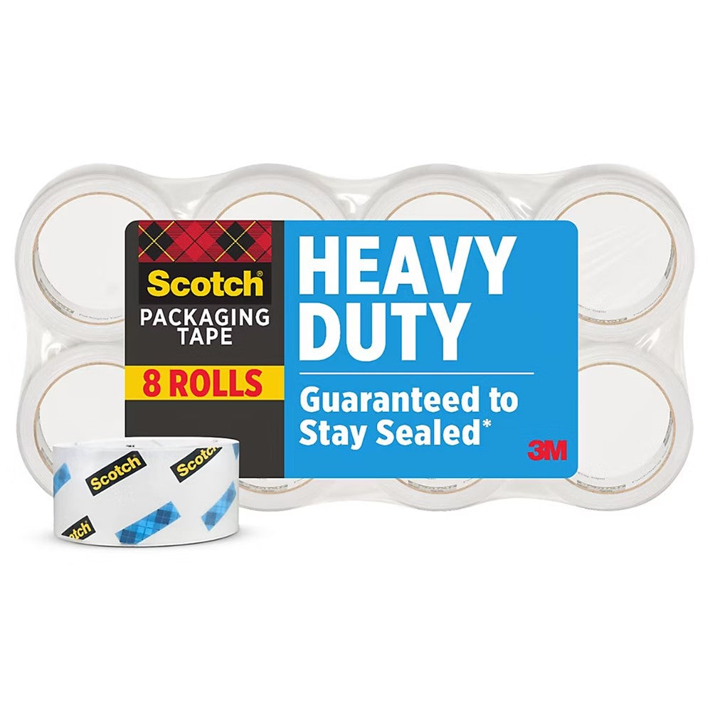 Scotch Heavy Duty Shipping Packaging Tape 1.89 x 1573.2in Clear - 8ct/1pk