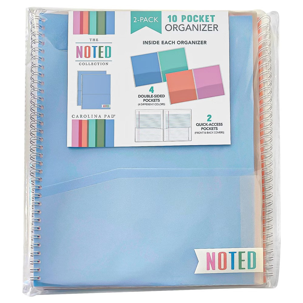 Carolina Pad Noted 10 Pocket Organizers - 2ct/1pk