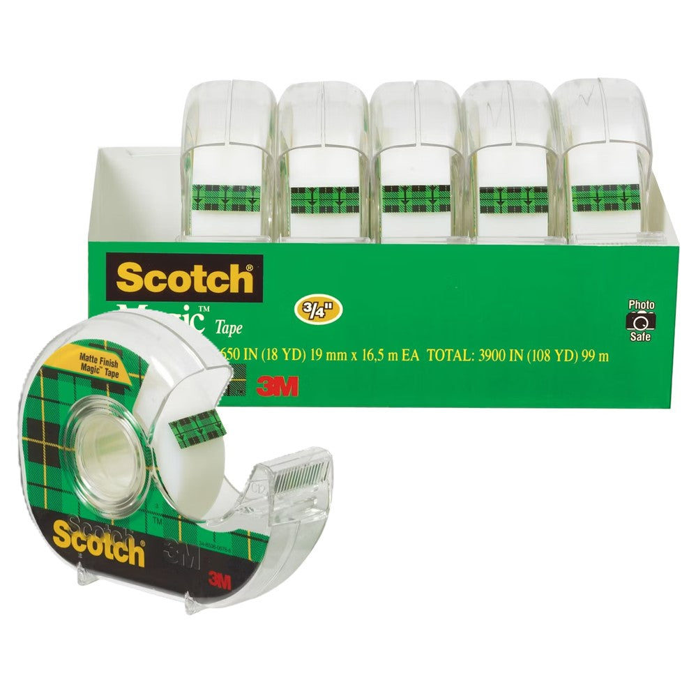 Scotch Magic Tape in Refillable Dispensers 0.75 x 650in Transparent - 6ct/1pk