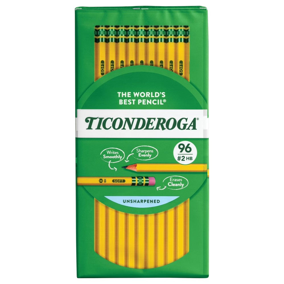 Ticonderoga Woodcase Pencils HB #2 Yellow - 96ct/1pk