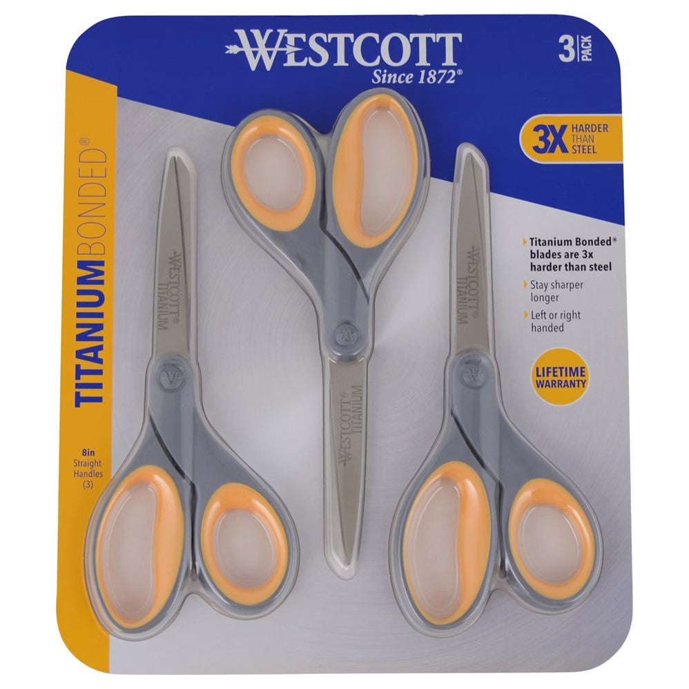 Westcott 8in Titanium Bonded Scissors - 3ct/1pk