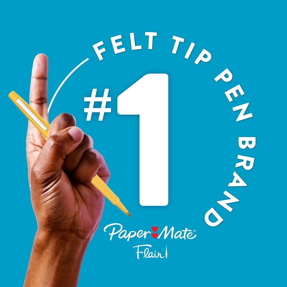 Paper Mate Flair Felt Tip Pens Medium and Dual Brush Tips Assorted Colors - 17ct/1pk