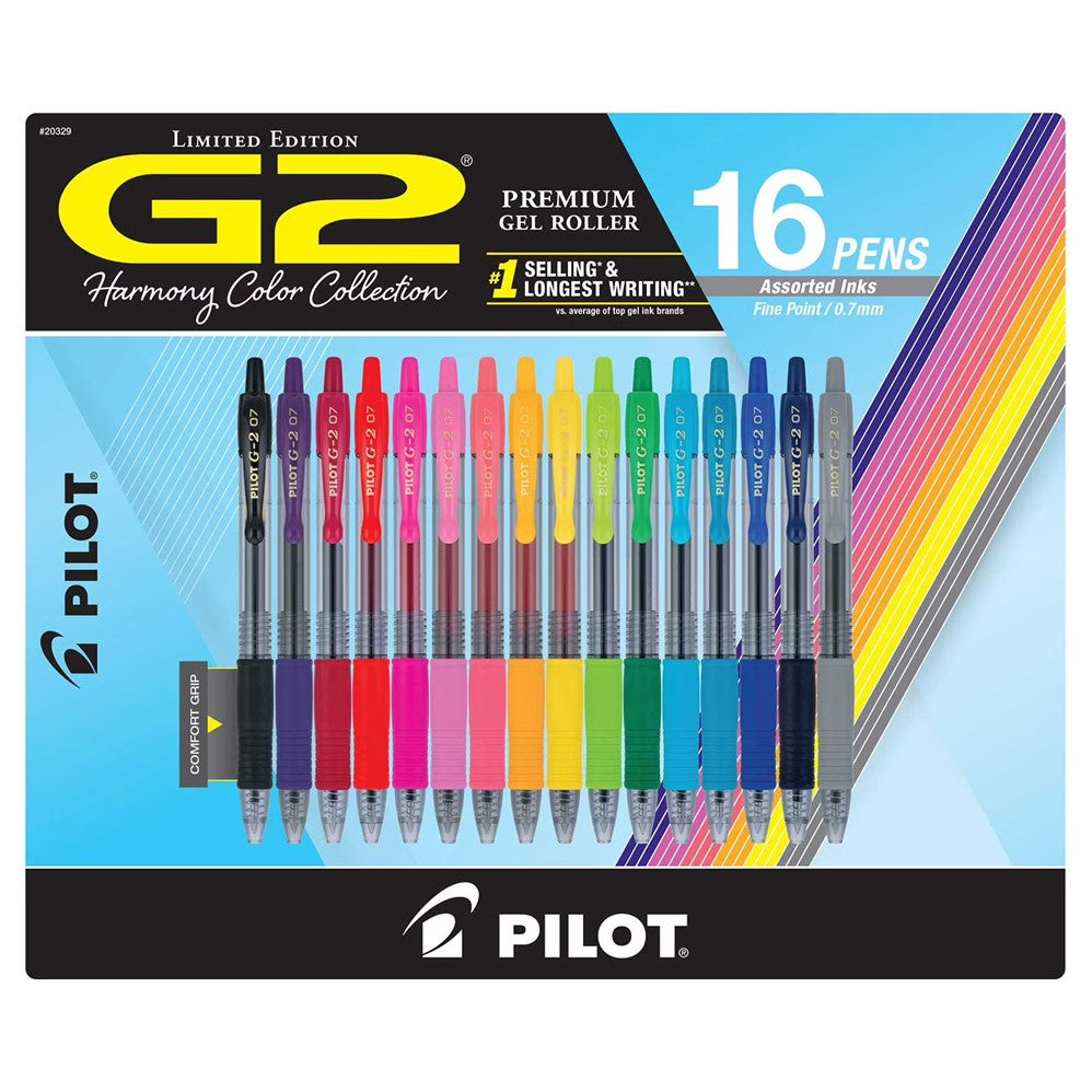 Pilot G2 Premium Gel Roller Pens Fine Point Assorted Ink - 16ct/1pk