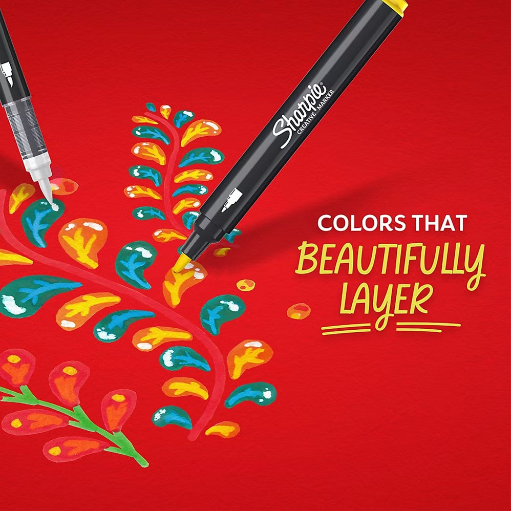 Sharpie Water-Based Acrylic Creative Markers Brush and Bullet Tips - 12ct/1pk