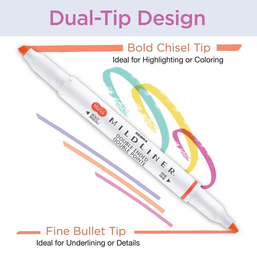 Zebra Mildliner Double Ended Highlighters Assorted Colors - 18ct/1pk