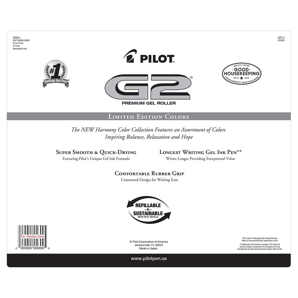 Pilot G2 Premium Gel Roller Pens Fine Point Assorted Ink - 16ct/1pk