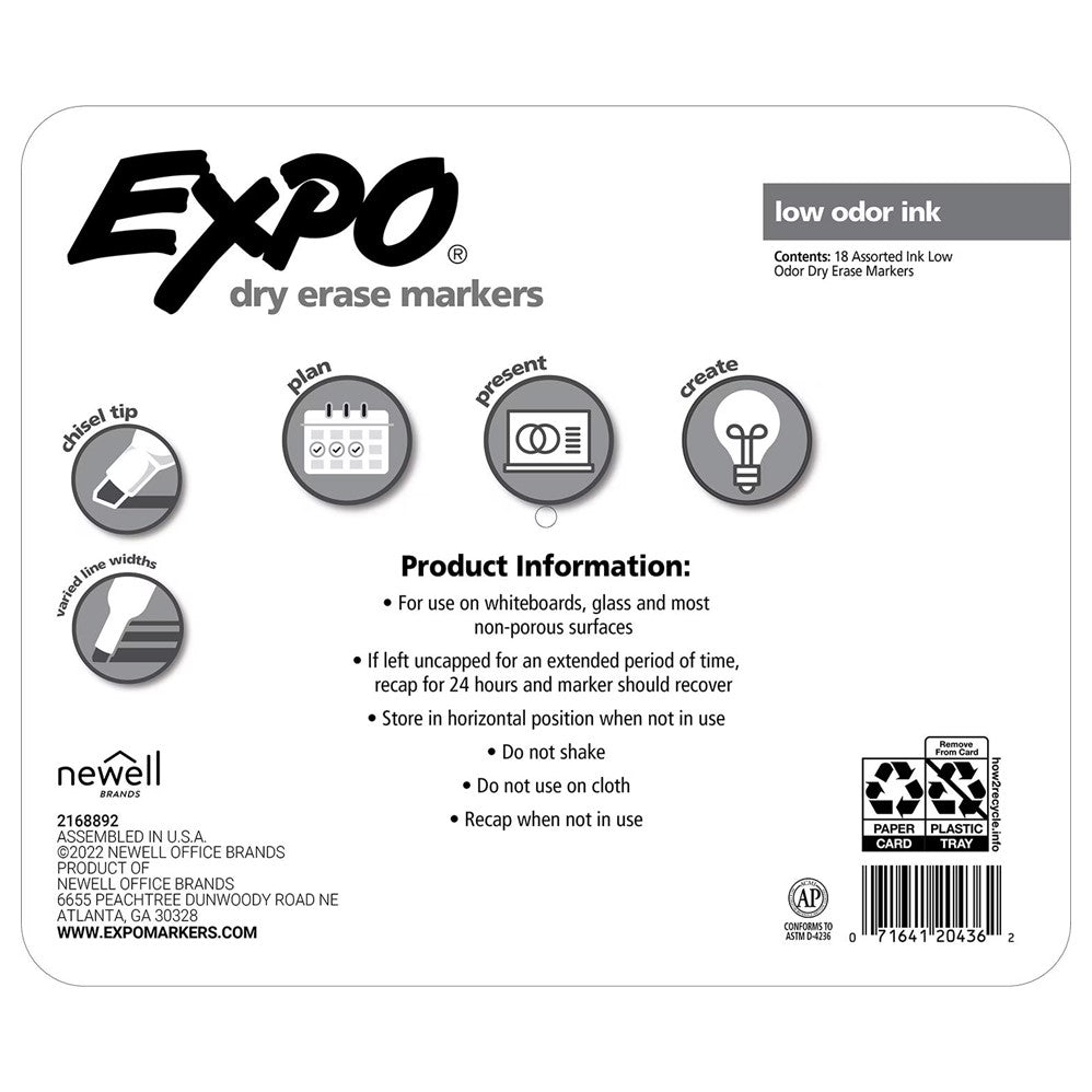 EXPO Dry Erase Markers Assorted Colors - 18ct/1pk