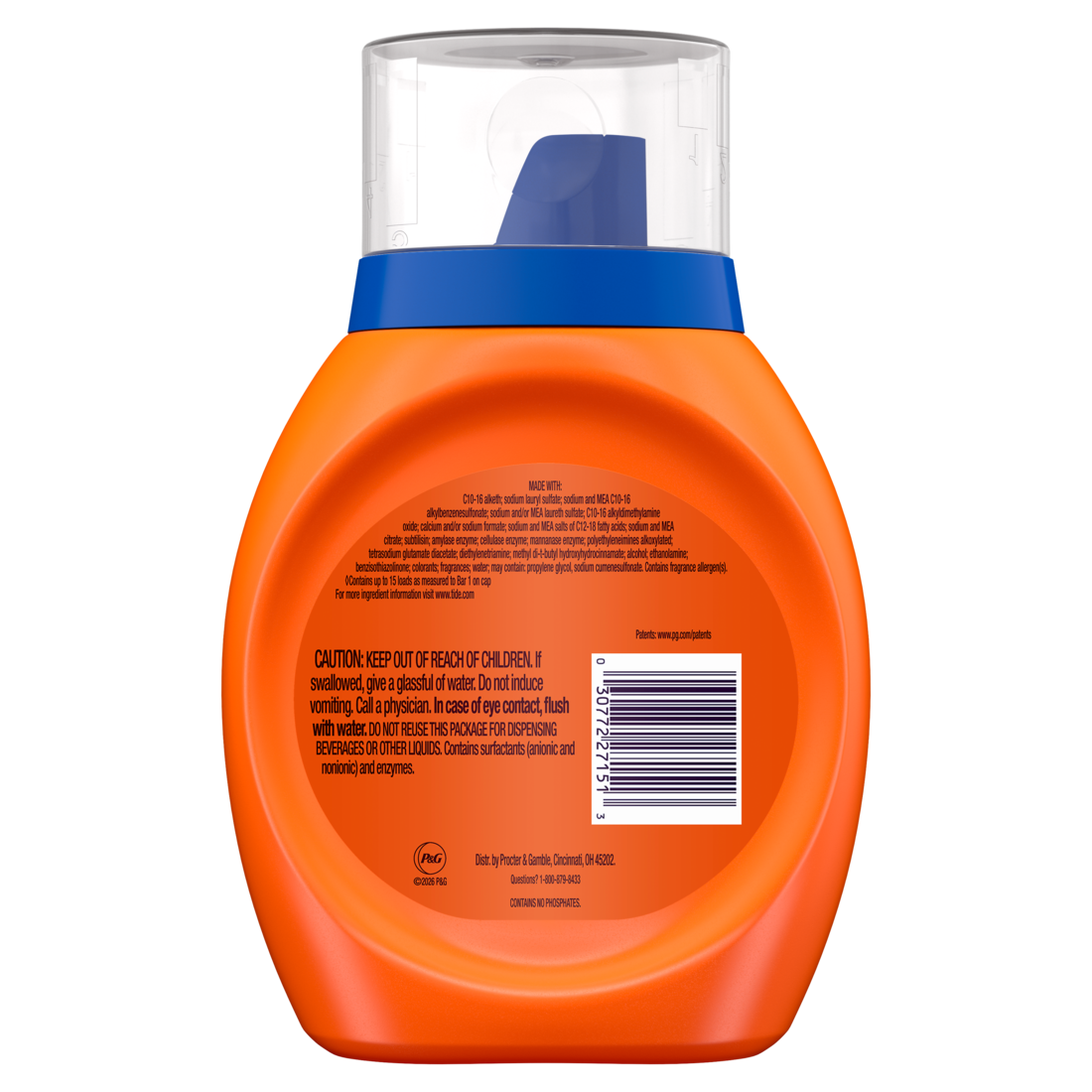 Tide Ultra Oxi Boost Liquid Laundry Detergent 15 Loads Advanced Stain Remover Laundry Detergent Liquid with Extra Oxi Power - 22oz/6pk