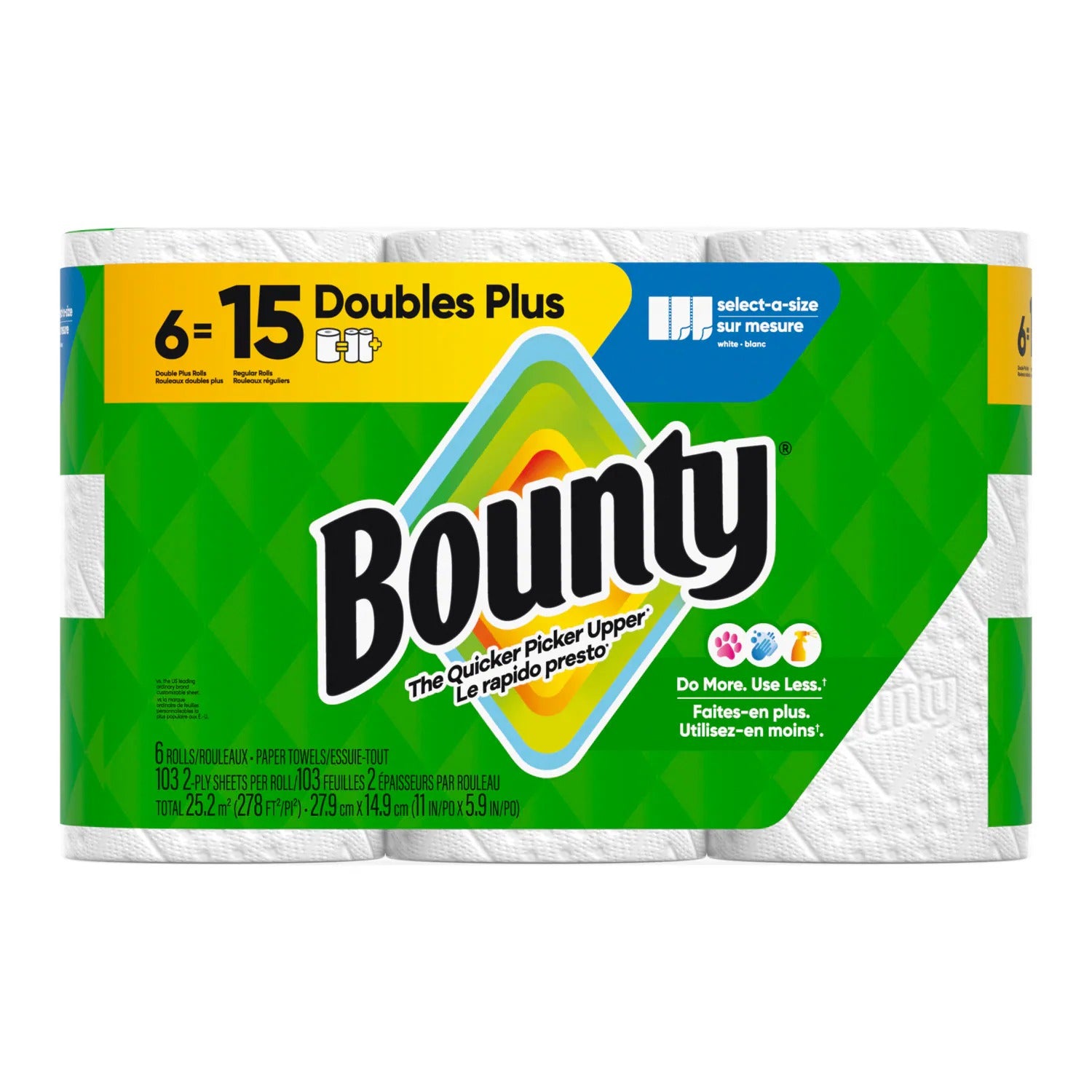 Bounty Paper Towels Select-A-Size White Double Rolls - (6x113)ct/1pk