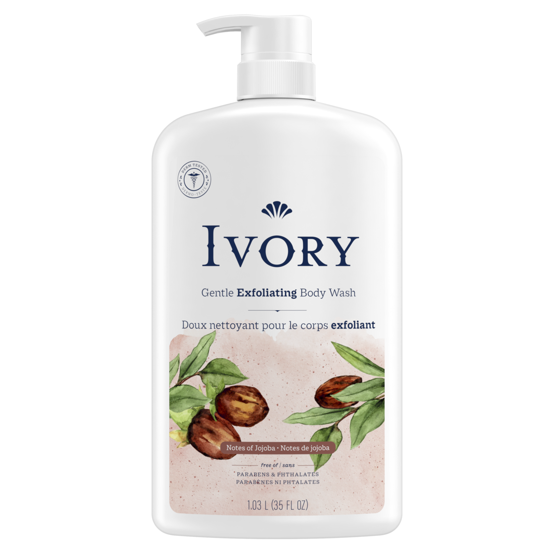 Ivory Gentle Exfoliating Body Wash Notes of Jojoba Scent - 35oz/4pk