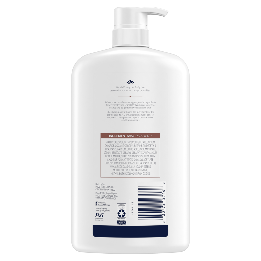 Ivory Gentle Exfoliating Body Wash Notes of Jojoba Scent - 35oz/4pk