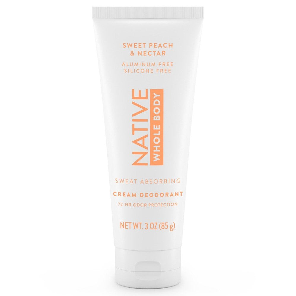 Native Sweet Peach & Nectar Whole Body Deodorant Cream - 3oz/12pk