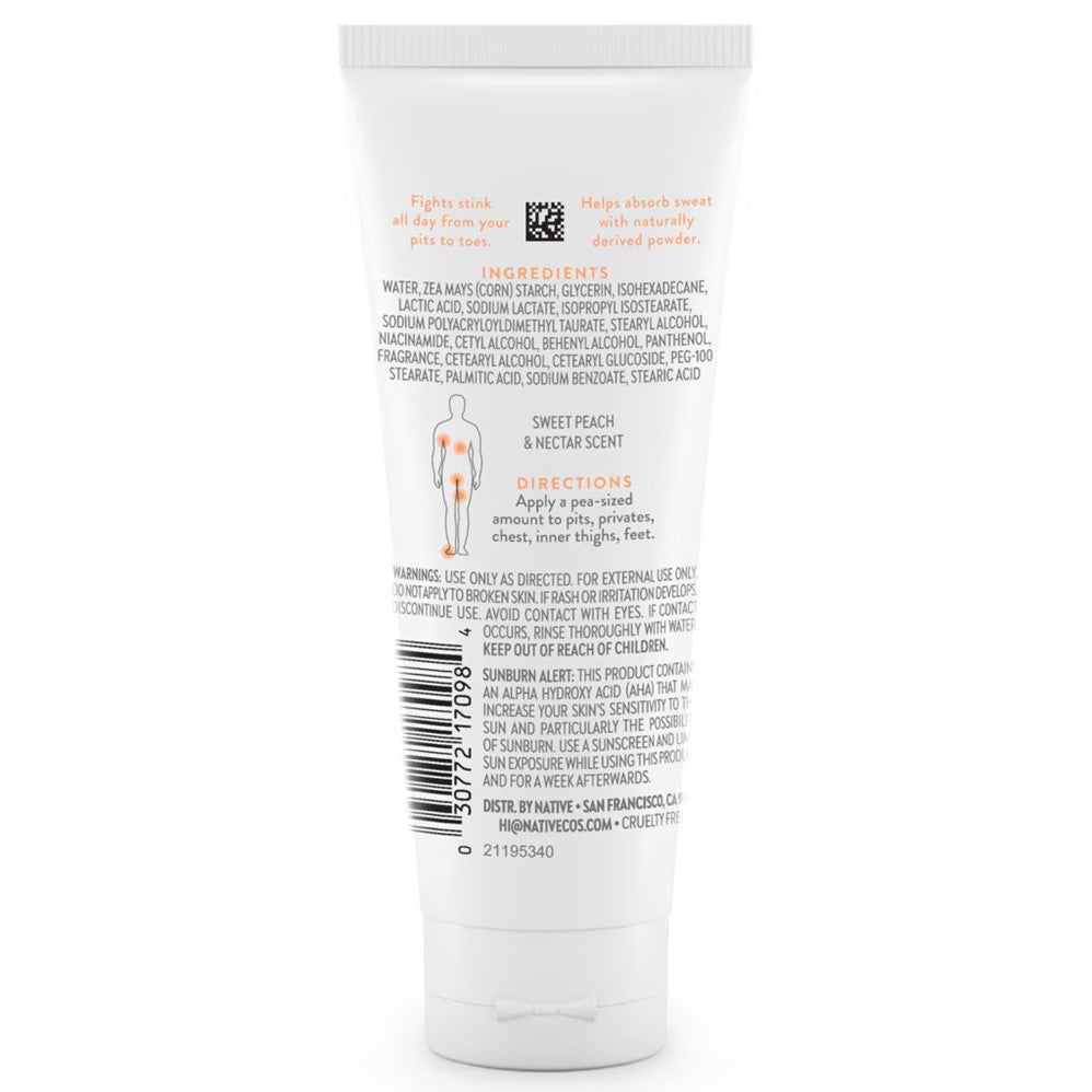 Native Sweet Peach & Nectar Whole Body Deodorant Cream - 3oz/12pk