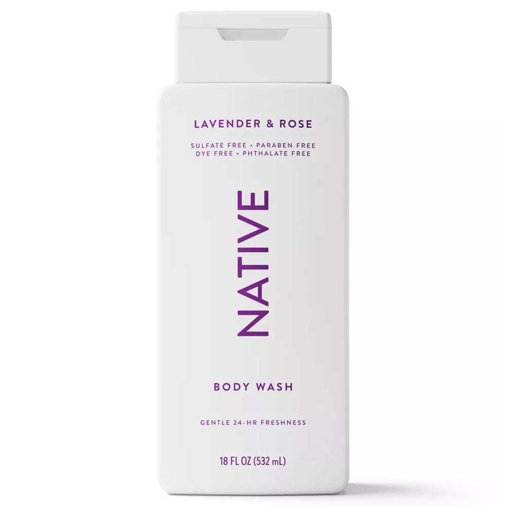 Native Lavender & Rose Body Wash - 18oz/6pk