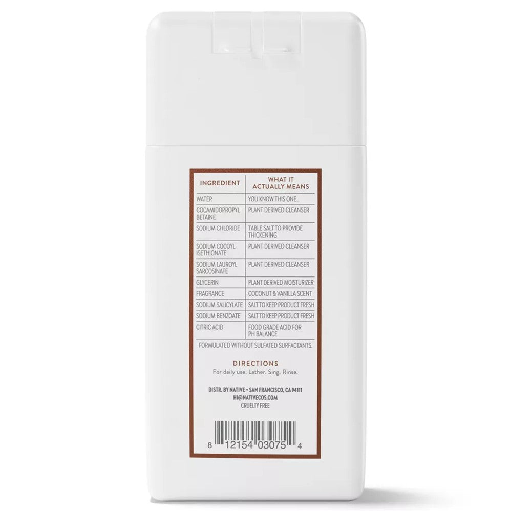 Native Coconut & Vanilla Body Wash - 3oz/24pk