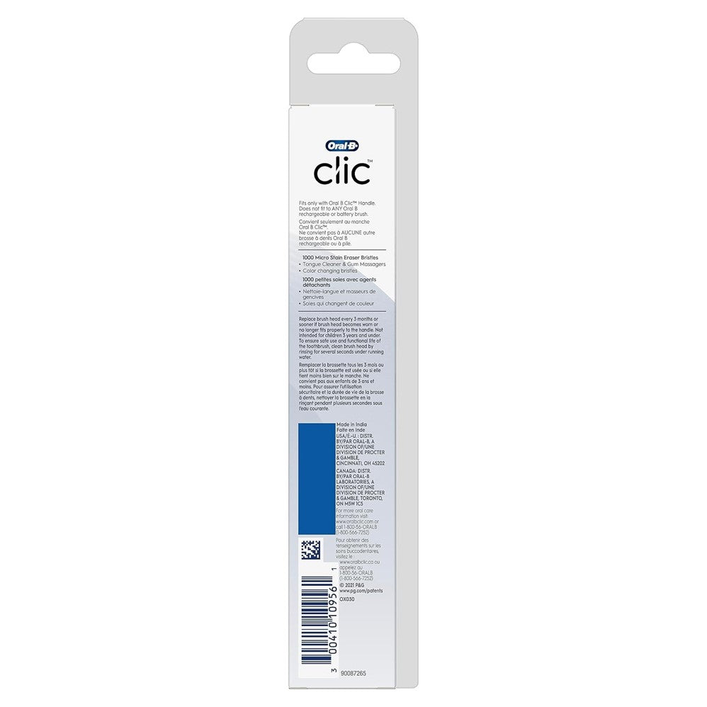 Oral-B Clic Toothbrush Whitening Replacement Brush Heads Black - 2ct/24pk