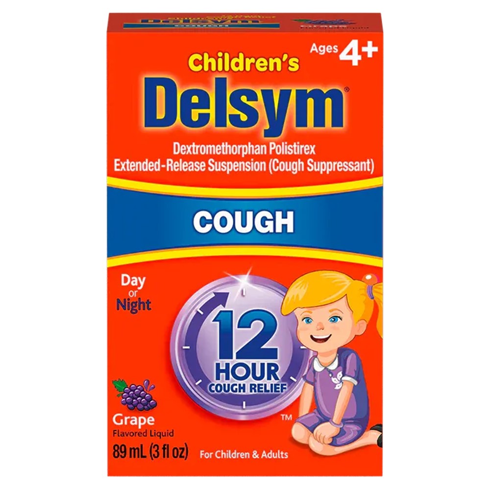 Delsym Children's 12 Hour Cough Relief Liquid Grape with Dosage Cup - 3oz/12pk
