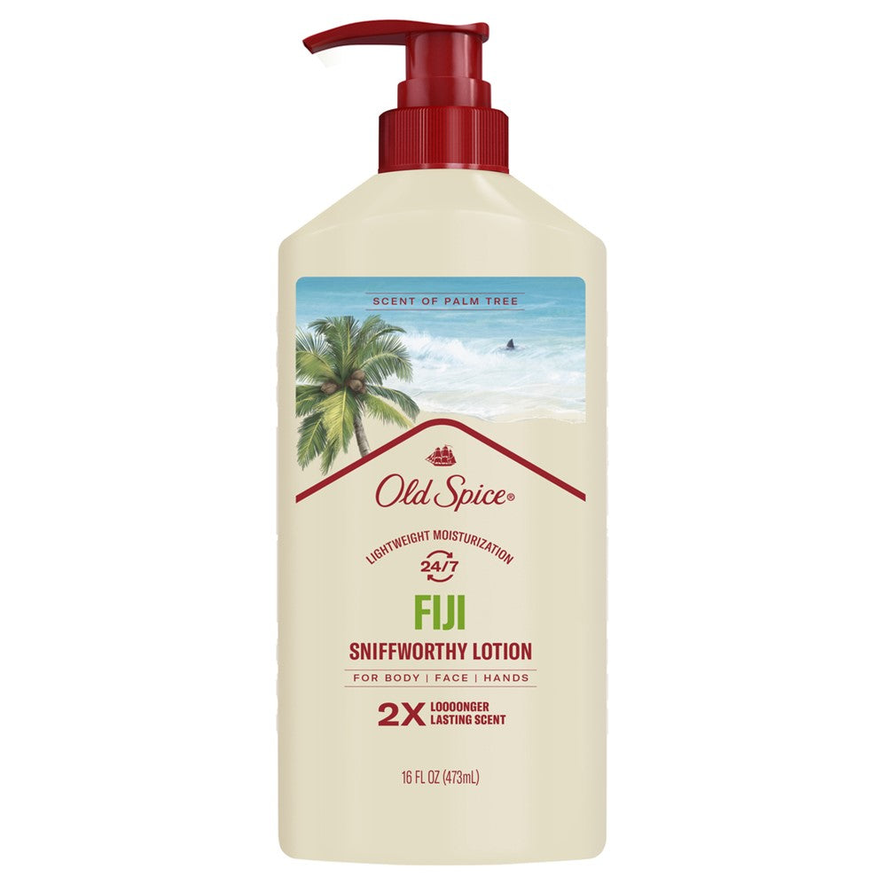 Old Spice Hand and Body Lotion for all skin types 24/7 Lightweight Moisturization with Amazing Scent Fiji Scent of Palm Trees Instant Absorption - 16oz/6pk