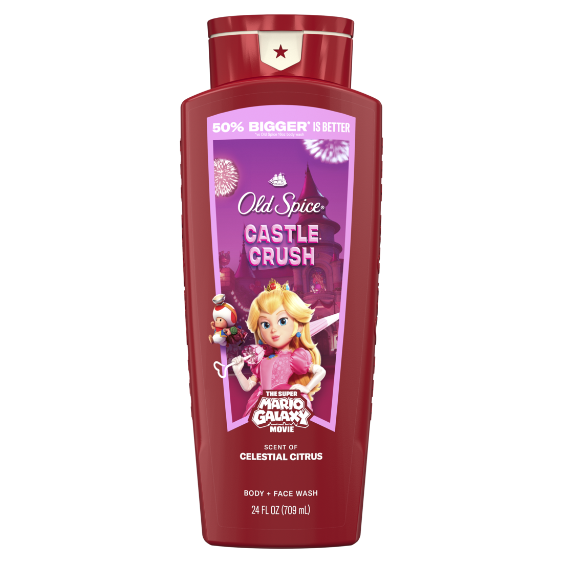 Old Spice Body Wash for Men, Castle Crush, Scent of Celestial Citrus, Old Spice x The Super Mario Galaxy Movie, 24/7 Shower Fresh, 24 oz - 24oz/4pk